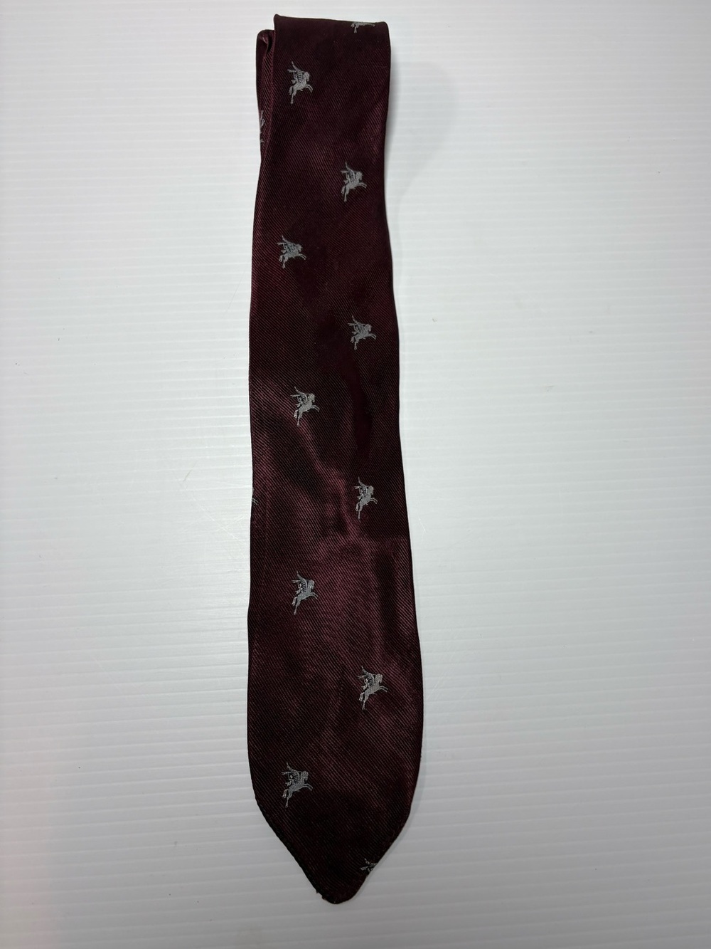 Men's Burgundy Vintage Patterned Silk Tie